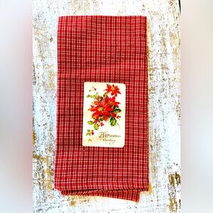 *A Christmas Greeting Poinsettia Dish Towel